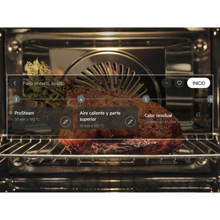 AEG Horno Compacto TP9SK821B Vapor ProAssist SteamPro Display CookSmart Touch+ 7,8″ WiFi Cristal Negro 45 L Clase A+ - Imagen 2