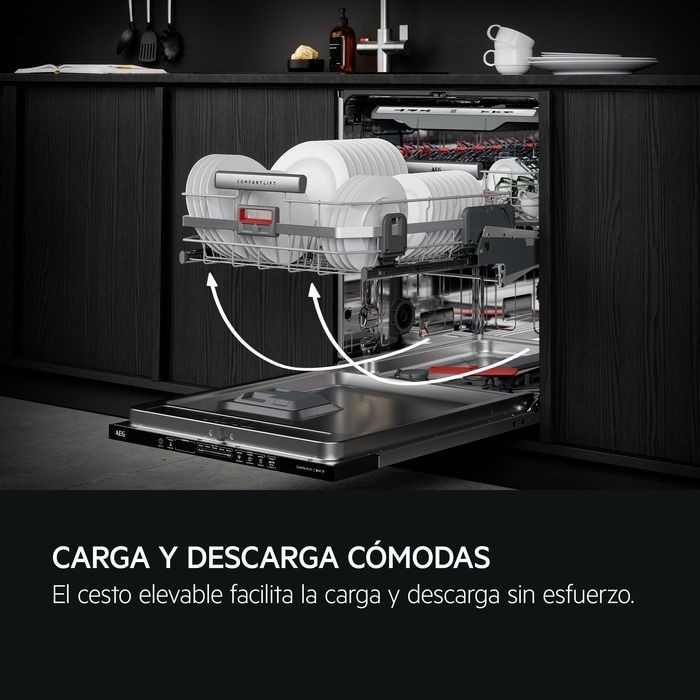 AEG Lavavajillas Integrable FSE96808P ComfortLift Serie 9000 60 cm 14 C. AirDry Clase A - Imagen 5
