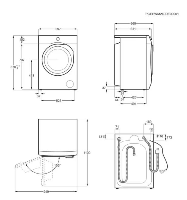 AEG Lavadora Secadora LWR9816O1C Serie 9000 AbsoluteCare® 10kg Libre Instalación - Imagen 5
