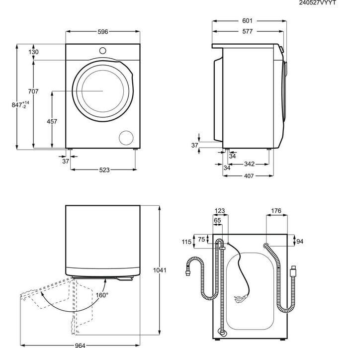 AEG Lavadora Serie 6000 ProSense® LFR6284N4B 8 kg 1 400 rpm Libre Instalación Blanco Clase A - Imagen 5