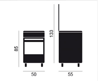 Vitrokitchen Cocina CB5530IB Gas Butano Inox 3 Fuegos Horno Gas - Imagen 2